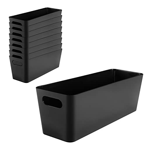 9X Ordnungsbox - 10 cm hoch - SCHWARZ - für Flaschenregaleinsatz Würfelregal - 30x10x10cm - 2 Liter - Ordnungskorb - Wandregal - Organizerbox - Ordnungssystem Kunststoff - Aufbewahrung von #11