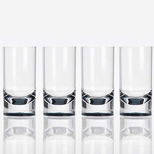 #11 Acryl Gläser 4 Personen Camping Küche grau Kunststoff Weinglas Trinkglas Trinkbecher Saftglas Wasserglas Becher • Camping Picknick Geschirr elegant Design Kinderglas bruchfest 4 x 290ml Acryl von #11