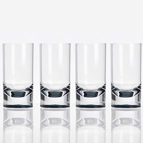 #11 Acryl Gläser 4 Personen Camping Küche grau Kunststoff Weinglas Trinkglas Trinkbecher Saftglas Wasserglas Becher • Camping Picknick Geschirr elegant Design Kinderglas bruchfest 4 x 290ml Acryl von #11