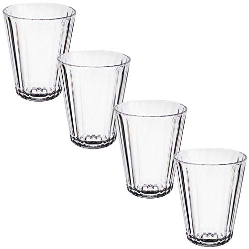 Acryl Trinkglas 250ml elegante Kristall Glas Optik - klar - Gläser 4er Set - Wasserglas - Cocktailglas - Kunststoff Glas - Outdoor Haushalt Küche - stabil - bruchsicher - leicht abwaschbar - 4 Stück von #11