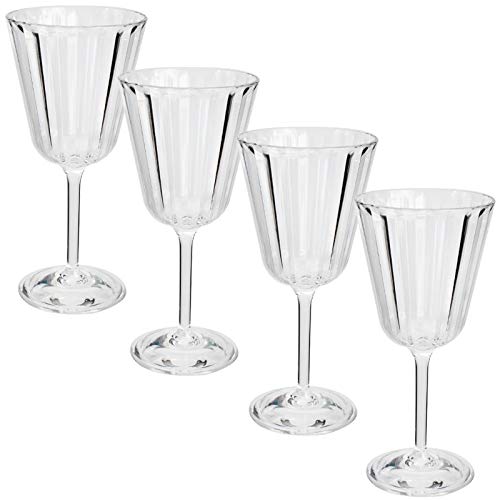 Acryl Weinglas 220ml elegante Kristall Glas Optik - klar - Gläser 4er Set - Weinkelch - Cocktailglas - Kunststoff Glas - Outdoor - Haushalt Küche - stabil - bruchsicher - leicht abwaschbar - 4 Stück von #11