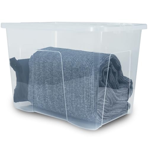 #11 Aufbewahrungsbox mit Click-Deckel - 3 Stück 80 Liter - 60x40x42cm - transparent klar - stapelbar - Kunststoff Box Kiste Plastik Behälter Organizer Büro Spielzeugkiste Stapelkiste von #11