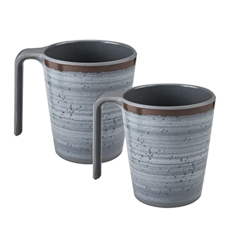 Melamin Camping Tassen - 2 Stück jeweils 400ml - grau-braun Trinkbecher Kaffeetasse Kaffeebecher Tasse - Henkeltasse Melamin Camping Tassen - 2 Stück jeweils 400ml - grau-braun Trinkbecher Kaffeetasse Kaffeebecher Tasse - Henkeltasse von #11