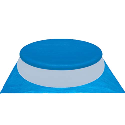 Poolabdeckung rund + Poolunterlage für Quick-up Pool Ø305cm - 110g/m² PE - Wasserdicht - UV-stabil - Abdeckung mit Fixierseil - Bodenfolie Bodenschutz Unterleg Bodenplane Planschbecken von #11