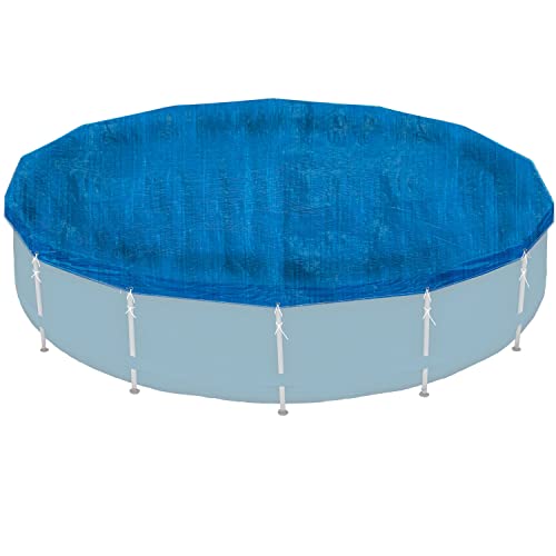 Poolabdeckung rund für Frame Pool Ø366cm - mit Fixierseilen - 110g/m² PE - Wasserdicht - UV-stabil - Poolabdeckplane Stahlrahmenpool Cover Swimmingpool Familienpool Poolzubehör Planschbecken von #11