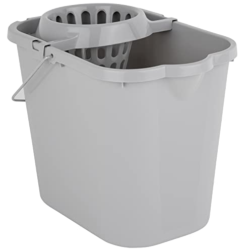 Wringeimer mit Siebaufsatz, Ausguss und Metall-Henkel - 12 Liter - grau - Rechteckig - Skala - Putzeimer Wischeimer Wringeimer Eimer Haushaltseimer Wassereimer Wischmop-Eimer Wringeimer mit Siebaufsatz, Ausguss und Metall-Henkel - 12 Liter - grau - Rechteckig - Skala - Putzeimer Wischeimer Wringeimer Eimer Haushaltseimer Wassereimer Wischmop-Eimer von #11