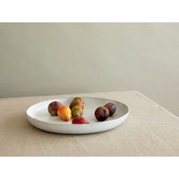 Extra Große Weiße Runde Servierplatte, Keramik Handgefertigte Moderne Abendessen Mutter Weihnachtsgeschenk von 1220CeramicsStudio