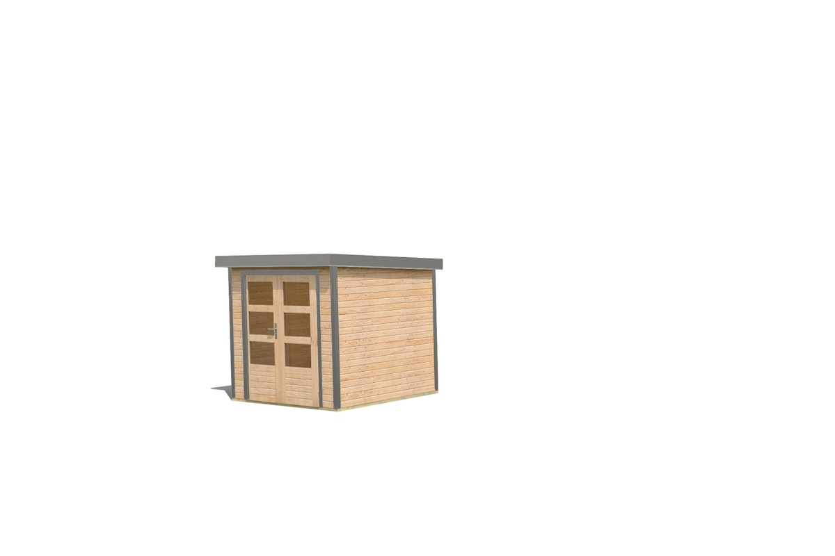 Karibu Metall-Holzgartenhaus Hybridhaus Jupiter A - 19 mm-213 x 217 cm- Holz-Ausführung: naturbelassen Blech-Ausführung: graualuminium Karibu Metall-Holzgartenhaus Hybridhaus Jupiter A - 19 mm-213 x 217 cm- Holz-Ausführung: naturbelassen Blech-Ausführung: graualuminium von Karibu