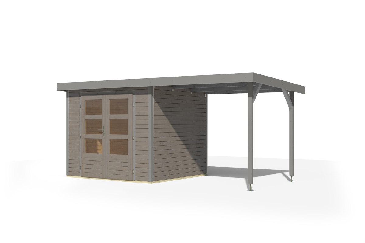 Karibu Metall-Holzgartenhaus Hybridhaus Jupiter A/B/C/D - 19 mm/0,75 mm Holz-Ausführung: wassergrau Blech-Ausführung: graualuminium 242 x 217 cm + B 240 cm Anbaudach (Jupiter 3) Karibu Metall-Holzgartenhaus Hybridhaus Jupiter A/B/C/D - 19 mm/0,75 mm Holz-Ausführung: wassergrau Blech-Ausführung: graualuminium 242 x 217 cm + B 240 cm Anbaudach (Jupiter 3) von Karibu