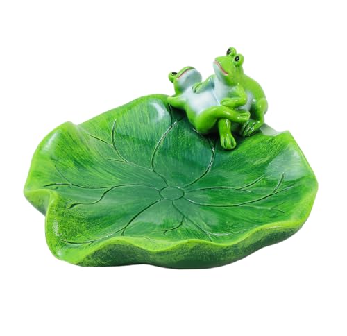 123Arts Frosch Seifenschale Lotusblatt Kunstharz Seifenhalter Seifenbox Aufbewahrungstablett von 123Arts