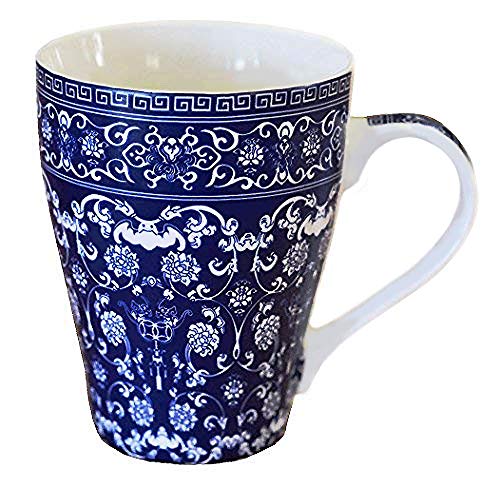 Blau-weiße Porzellan-Kaffeetasse Teetasse – Porzellantasse Geschenk von 123Arts