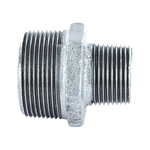 Reduzierdoppelnippel Doppelnippel red. Gewindefitting Temperguss verzinkt - AG x AG - 3/4" x 1/2" von 123Stahl-Shop