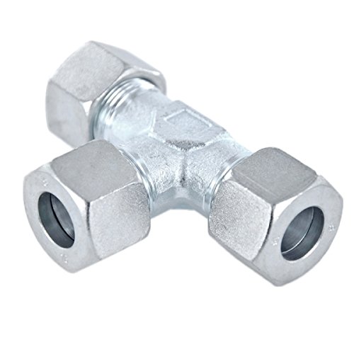 T-Verschraubung Schneidringverschraubung Stahl verzinkt - T 22 L - für 22 mm Rohr von 123Stahl-Shop