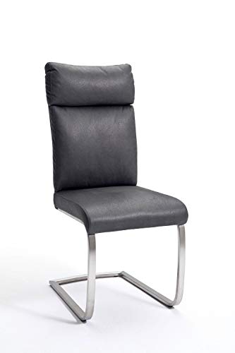 123wohndesign 2 Stühle Rabea, Schwinger, Schwingstuhl, Freischwinger, grau von 123wohndesign