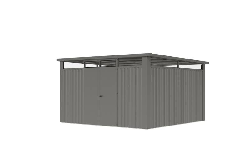 Karibu Metallgerätehaus Østen 4 graualuminium Doppeltür B 370 x T 330 cm von Karibu