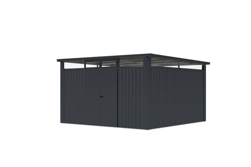Karibu Metallgerätehaus Østen 4 anthrazit Doppeltür B 370 x T 330 cm von Karibu