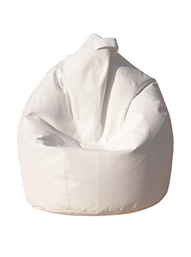 Eleganter Sitzsack, weiße Farbe, Maße 80 x 120 x 80 cm von 13 CASA