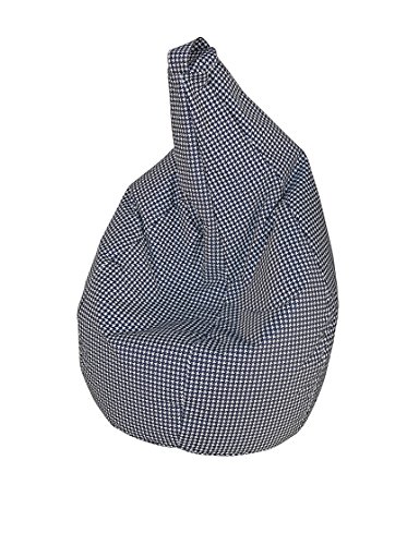 Sitzsack mit "Pied de poule" Muster, schwarz-weiß, Maße 80 x 120 x 80 cm von 13 CASA