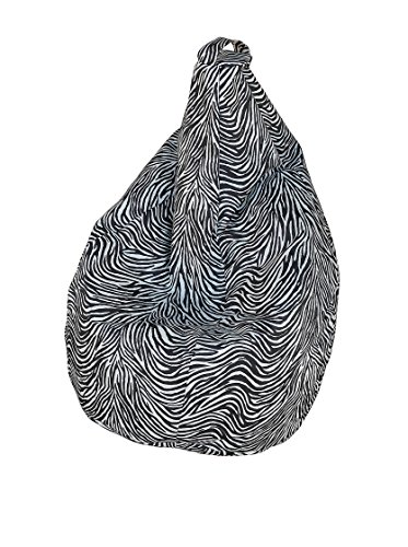 Sitzsack mit "Zebra"-Muster, schwarz-weiß, Maße 80 x 120 x 80 cm von 13 CASA