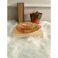 Vintage Bernstein Schillerndes Glas Vanity Tablett - Candy Dish, Wanddekoration, Mcm von 1319Vintage