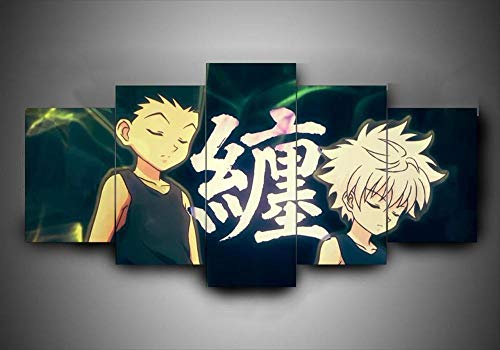 13Tdfc Kunstdrucke Moderne Druck Malerei Hintergrund Dekor Modulare 5 Teiliges Wandbild XXL/Hunter X Hunter 3 Anime/Wandkunst Leinwand Geschenk Kunstwerk 150X80Cm von 13Tdfc