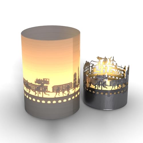 Borkum Skyline Tube T-Light - Eindrucksvolle Schattenspiele mit der Silhouette der Insel Borkum - Das perfekte Souvenir für jeden Borkum Fan! von 13gramm