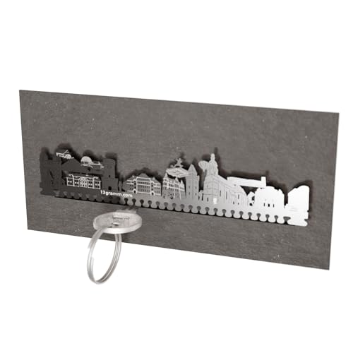 13gramm Cottbus Skyline Schlüsselbrett - Praktisches Wohn-Accessoire für Cottbus-Fans - Stilvolle Aufbewahrung mit tiefem Steckschlitz - Tolles Geschenk und Souvenir von 13gramm