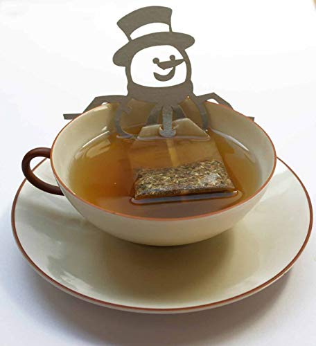 Schneemann Teebeutel-Halter Souvenir Geschenk, 3D Edelstahl Figur zum Tee Trinken von 13gramm