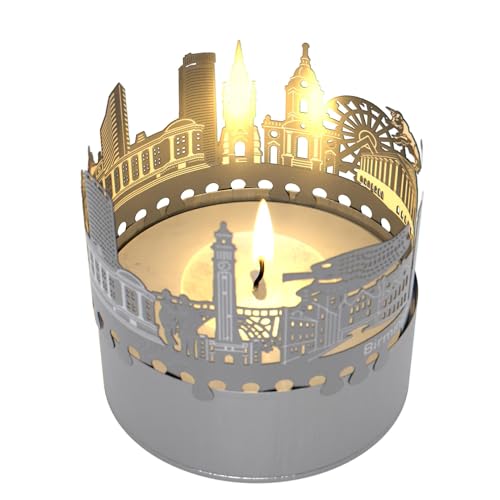 Birmingham Skyline Schattenspiel – Magische Projektion der Birmingham Silhouette mit Teelichtern – Perfektes Souvenir für Birmingham Fans von 13gramm