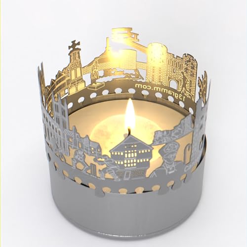 Canterbury Skyline Schattenspiel - Kerzenaufsatz mit magischer Projektion | Canterbury Souvenir für Fans | Liebevoll gestaltete Silhouette der historischen Stadt von 13gramm