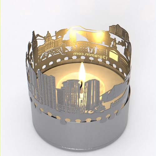 Denver Skyline Schattenspiel - Magisches Teelicht-Kerzenaufsatz Souvenir der Stadt - Faszinierendes Schattenspiel - Stadtliebhaber Geschenk Denver Skyline Schattenspiel - Magisches Teelicht-Kerzenaufsatz Souvenir der Stadt - Faszinierendes Schattenspiel - Stadtliebhaber Geschenk von 13gramm