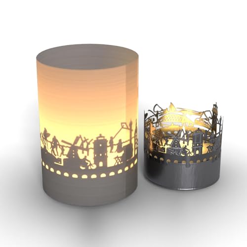 Fehmarn Skyline Tube Teelicht Schattenspiel – Magisches Leuchten mit der Silhouette der Insel Fehmarn - Perfektes Souvenir für Fehmarn Fans! von 13gramm