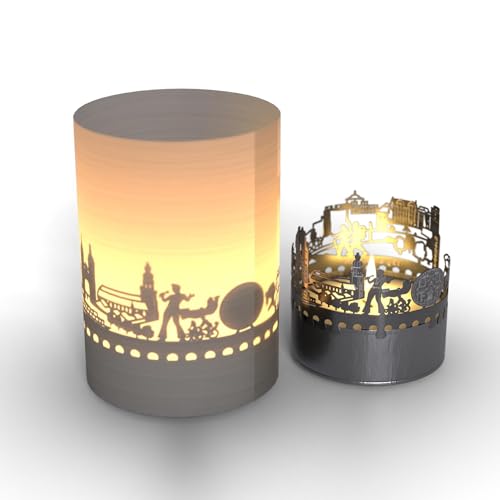 Heidelberg Skyline Tube Teelicht Schattenspiel - Romantisches Souvenir & tolles Geschenk für Heidelberg Fans - City-Flair im Kerzenschein von 13gramm