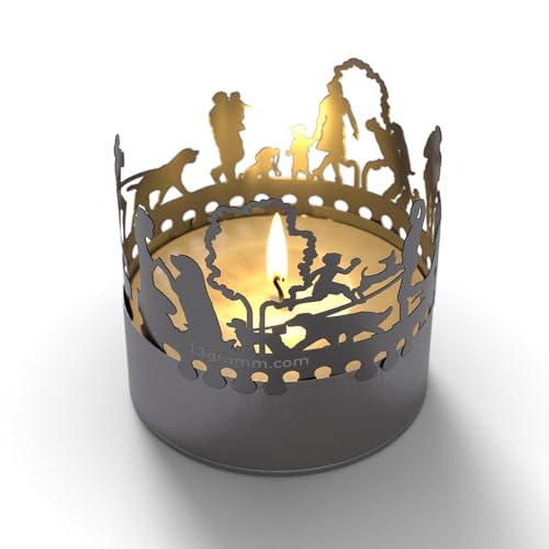 Hunde Schattenspiel - Windlicht mit Silhouetten von Hunderassen für magisches Schattenspiel Hunde-Liebhaber - Dekoration für Zuhause von 13gramm