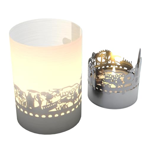 Los Angeles Skyline Tube T-Light Schattenspiel Kerze - Projiziert beeindruckende Silhouette von LA - Perfektes Souvenir für LA-Fans von 13gramm