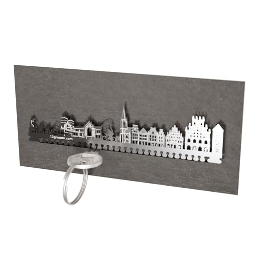 13gramm Premium Münster Skyline Schlüsselbrett | Historisches Design | Praktische Aufbewahrung für Schlüssel | Stilvolles Wohnaccessoire und Souvenir | Ideal für Münster Fans von 13gramm