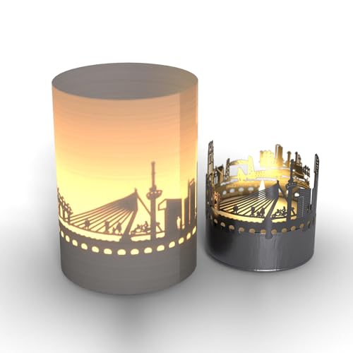 Rotterdam Skyline Tube Teelicht Schattenspiel - Souvenir für Rotterdam Fans, Kerzenhalter mit Projektion der Stadt, einzigartiges Wohnungsaccessoire Rotterdam Skyline Tube Teelicht Schattenspiel - Souvenir für Rotterdam Fans, Kerzenhalter mit Projektion der Stadt, einzigartiges Wohnungsaccessoire von 13gramm