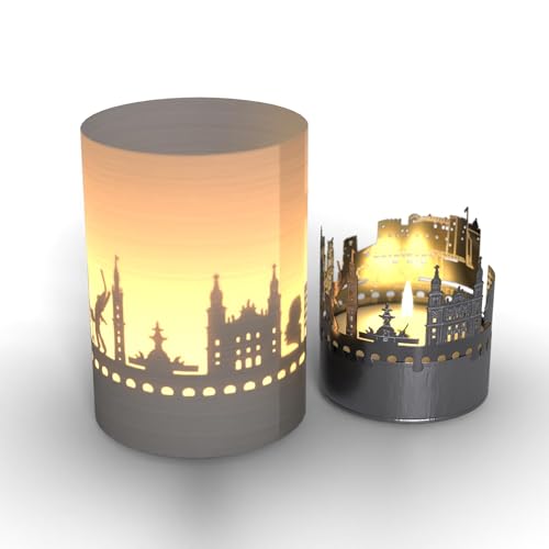 Salzburg Skyline Tube Teelicht Schattenspiel - Magisches Souvenir für Salzburg Fan, perfekte Geschenkidee & dekoratives Accessoire von 13gramm