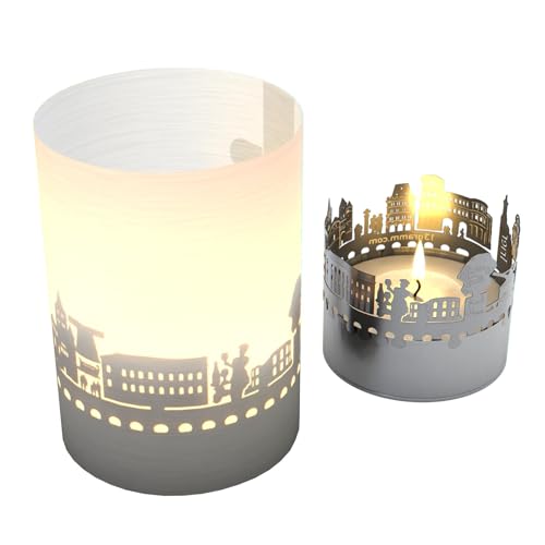 Trier Skyline Tube Teelicht Schattenspiel - Magisches Souvenir mit Silhouette Projektor für Trier Fans - Perfekte Geschenkidee von 13gramm