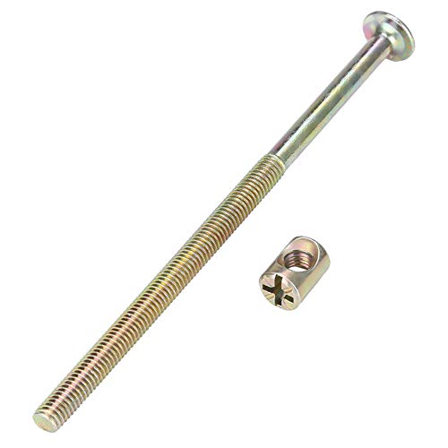 10 STÜCK M6 120 mm Schraube 120 mm Möbelschrauben mit Muttern, Möbelschrauben aus Kohlenstoffstahl Zylindermuttern Verbindungsverbinder zum Verbinden von Holz, Brettern, Küchenarbeitsplatten, Schränke von 143