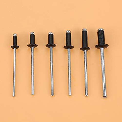 120 Stück/Set M2.4/M3.0/M3.2/M4 Nieten Schwarz Nieten Sortiment POP Nieten Schwarz Nieten POP Blindnieten Aluminium Blindnieten mit Box, für Pneumatische Nietpistolen, Electr Nietpistolen von 143
