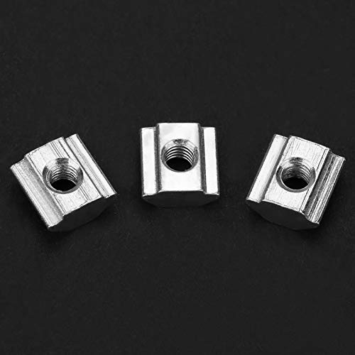 50-teilige M3 T Nut 20 Aluprofil T-Nut-Mutter M3 * 10 * 5 Kohlenstoffstahl-Gleitmuttern für Aluminiumprofilzubehör der Serie 20 mit 6 mm Breitem Schlitz von 143
