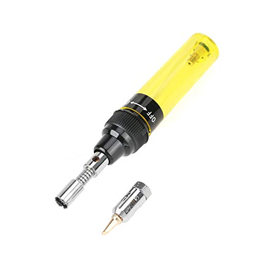 Akku-Butan-Lötkolben Gas-Lötkolben Mini-Butan-Brennerstift Gaslötbrenner-Lötkolben-Schweißpistole zum Schweißen von elektronischen Produkten und Motherboard-Schaltkreisen(Gelb) von 143