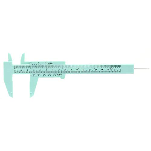 Doppelregelskala, 150 mm Kunststoff mit hoher Genauigkeit Doppelregelskala Messschieber mit Messschieber 0,5 mm(Grün) von 143