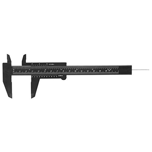 Schieblehre Kunststoff Wasserdichte Schieblehre, 150 mm Kunststoff mit Hoher Genauigkeit Doppelregelskala Messschieber mit Messschieber 0,5 mm, für Abständen, Durchmesser, Tiefenmaß(Schwarz) von 143