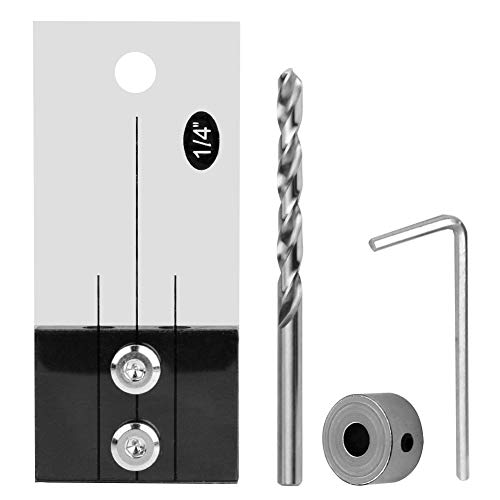 Für Rockler Dowelling Jig Drill Guide Gerade Jig Straight Hole Locator Taschenloch Jig Step Drill Bit Set Dübel Hole Drilling Guide Locator Holzbearbeitungswerkzeug für die Holzbearbeitung von 143