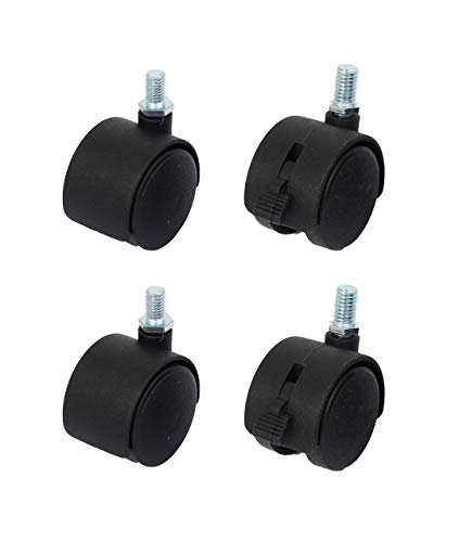 1616K2 Set mit 4 Zwillingsrollen 40 mm mit Gewindestift M10 2 ohne Bremsen von 1616K2