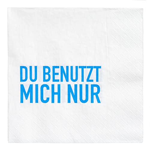 17;30 - PAN005 - Papierservietten, Lunch Servietten, 20 Stück, 33cm x 33cm, Du benutzt mich nur, weiß, 2-lagig von 17;30 HOME