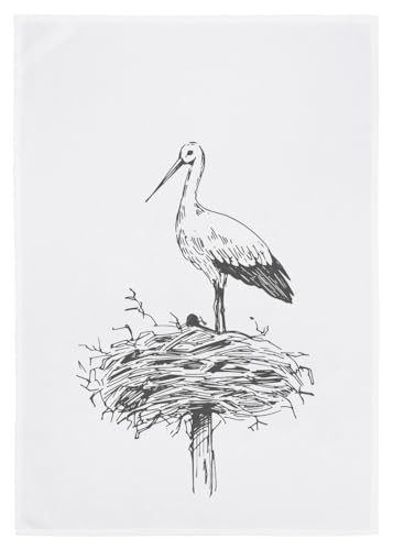 Geschirrtuch weiss, STORCH, grau von 17;30 HOME