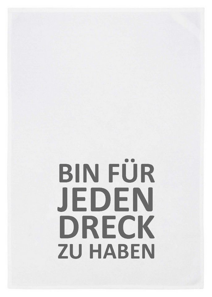 17,30 Hamburg Geschirrtuch BIN FÜR JEDEN DRECK ZU HABEN, Grau, (1-tlg), 50x70cm, Siebdruck von 17;30 Hamburg